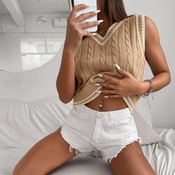 Knit Sweater Vest Preppy STYLE - Picture 4 of 6